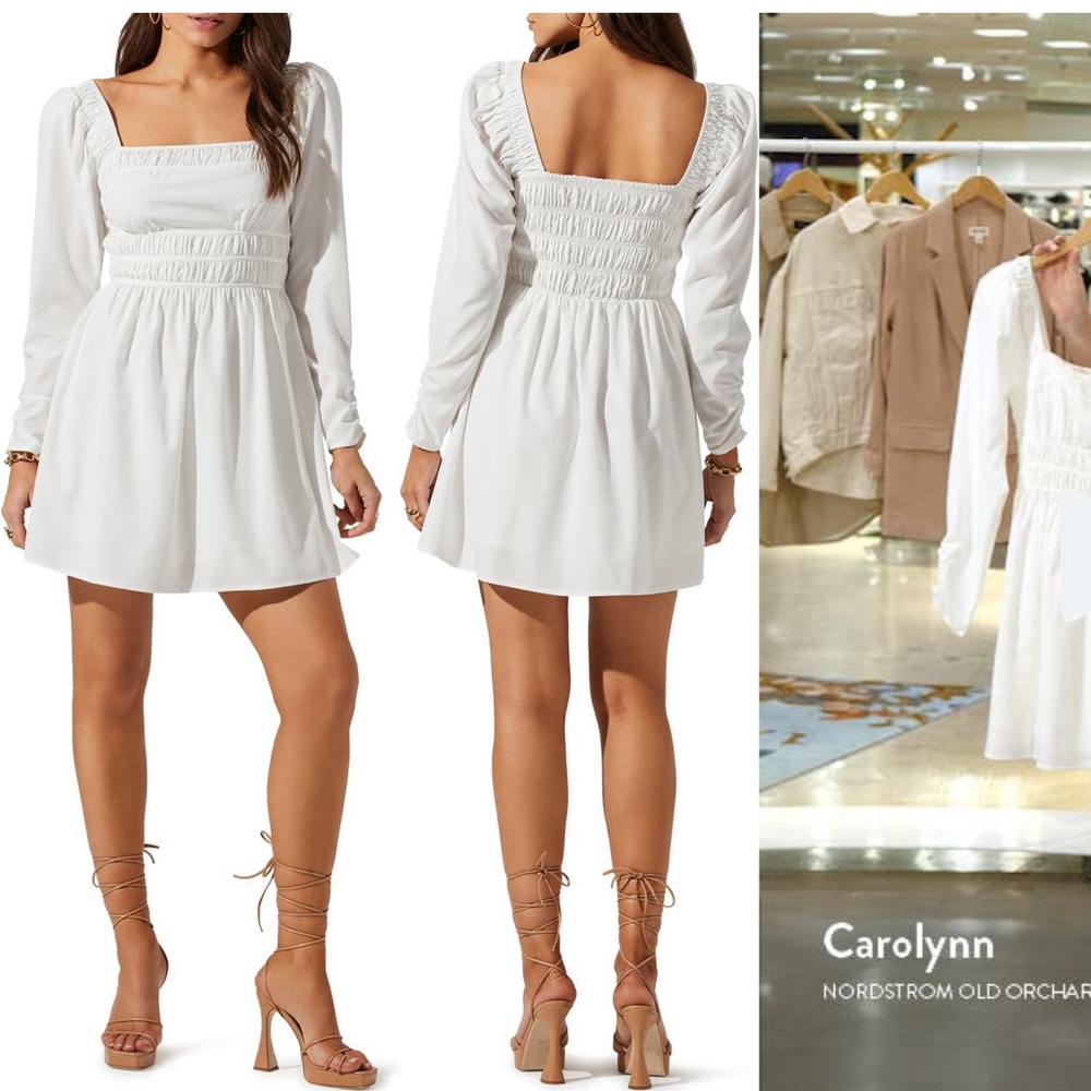ASTR the Label Cinched Waist Long Sleeve Minidress